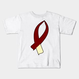 Awareness Ribbon (Burgundy & Cream) Kids T-Shirt